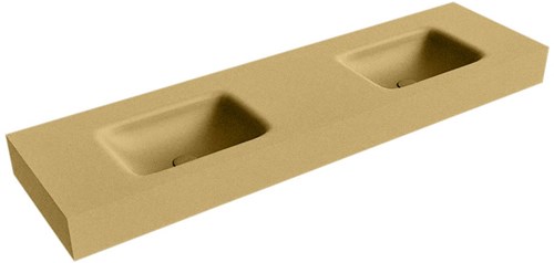 GRUNNE Oro vrijhangende wastafel 151cm. Positie wasbak Dubbel rand 12cm. 