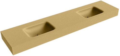 GRUNNE Oro vrijhangende wastafel 181cm. Positie wasbak Dubbel rand 12cm. 