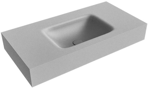 GRUNNE Plata vrijhangende wastafel 80cm. Positie wasbak Midden rand 12cm. 