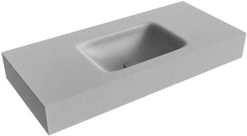 GRUNNE Plata vrijhangende wastafel 91cm. Positie wasbak Midden rand 12cm. 