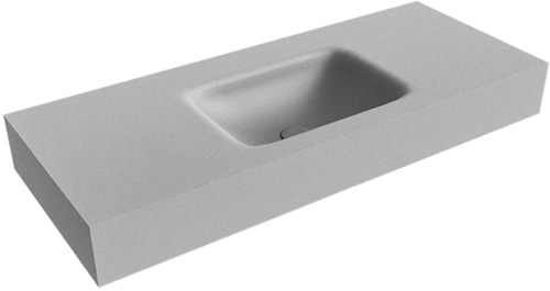 GRUNNE Plata vrijhangende wastafel 100cm. Positie wasbak Midden rand 12cm. 