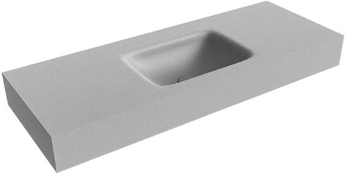 GRUNNE Plata vrijhangende wastafel 111cm. Positie wasbak Midden rand 12cm. 