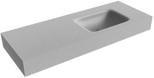 GRUNNE Plata vrijhangende wastafel 110cm. Positie wasbak Rechts rand 12cm. 