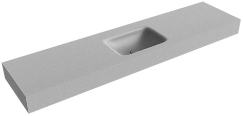 GRUNNE Plata vrijhangende wastafel 170cm. Positie wasbak Midden rand 12cm. 