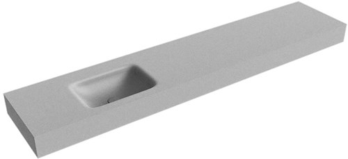 GRUNNE Plata vrijhangende wastafel 200cm. Positie wasbak Links rand 12cm. 