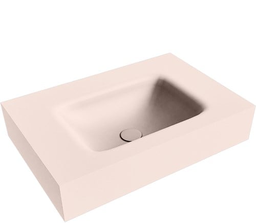 GRUNNE Rosee vrijhangende wastafel 60cm. Positie wasbak Midden rand 12cm. 