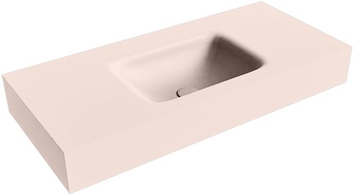 GRUNNE Rosee vrijhangende wastafel 91cm. Positie wasbak Midden rand 12cm. 