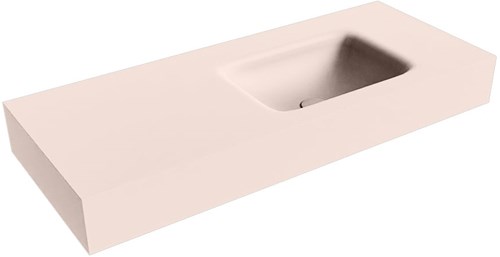 GRUNNE Rosee vrijhangende wastafel 101cm. Positie wasbak Rechts rand 12cm. 
