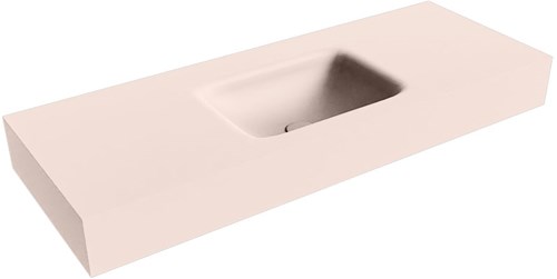 GRUNNE Rosee vrijhangende wastafel 111cm. Positie wasbak Midden rand 12cm. 