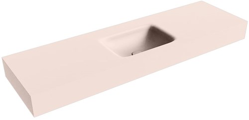 GRUNNE Rosee vrijhangende wastafel 141cm. Positie wasbak Midden rand 12cm. 