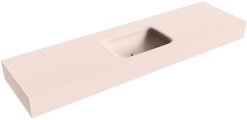 GRUNNE Rosee vrijhangende wastafel 151cm. Positie wasbak Midden rand 12cm. 