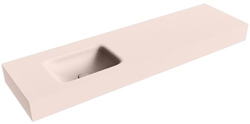 GRUNNE Rosee vrijhangende wastafel 150cm. Positie wasbak Links rand 12cm. 