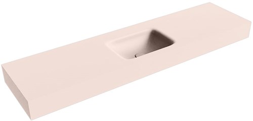 GRUNNE Rosee vrijhangende wastafel 161cm. Positie wasbak Midden rand 12cm. 