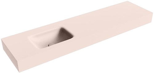GRUNNE Rosee vrijhangende wastafel 160cm. Positie wasbak Links rand 12cm. 