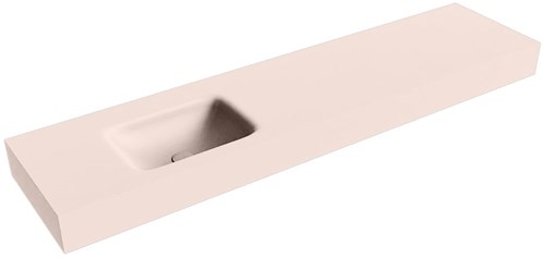 GRUNNE Rosee vrijhangende wastafel 171cm. Positie wasbak Links rand 12cm. 