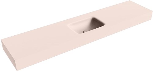 GRUNNE Rosee vrijhangende wastafel 181cm. Positie wasbak Midden rand 12cm. 