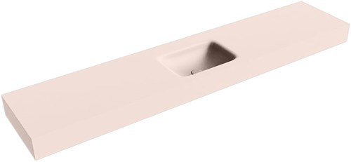 GRUNNE Rosee vrijhangende wastafel 200cm. Positie wasbak Midden rand 12cm. 