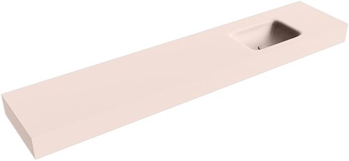 GRUNNE Rosee vrijhangende wastafel 200cm. Positie wasbak Rechts rand 12cm. 