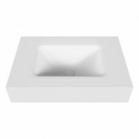 GRUNNE Talc Lavabo suspendido de solid surface 60cm. Posición del fregadero Centro borde de 12cm de alto.-2