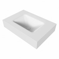 GRUNNE Talc Lavabo sospeso à parete solid surface 60cm. Posizione lavabo Mittig bordo 12cm.-3