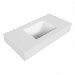 GRUNNE Talc Lavabo sospeso à parete solid surface 80cm. Posizione lavabo Mittig bordo 12cm.