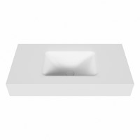 GRUNNE Talc Lavabo mural solid surface 81cm. Position lavabo Centrée rebord 12cm.-2