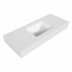 GRUNNE Talc Lavabo suspendido de solid surface 100cm. Posición del fregadero Centro borde de 12cm de alto.