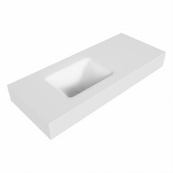 GRUNNE Talc Wall-Hung Basin solid surface 100cm. Position basin Left rim 12cm.