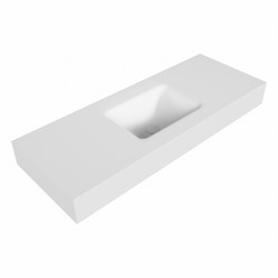 GRUNNE Talc Lavabo mural solid surface 110cm. Position lavabo Centrée rebord 12cm.