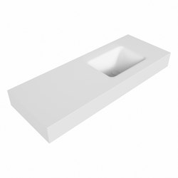 GRUNNE Talc Wall-Hung Basin solid surface 110cm. Position basin Right rim 12cm.