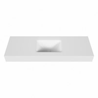GRUNNE Talc Lavabo suspendido de solid surface 120cm. Posición del fregadero Centro borde de 12cm de alto.-2