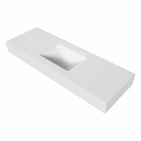 GRUNNE Talc Lavabo suspendido de solid surface 120cm. Posición del fregadero Centro borde de 12cm de alto.-3