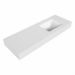 GRUNNE Talc Lavabo mural solid surface 120cm. Position lavabo Droite rebord 12cm.
