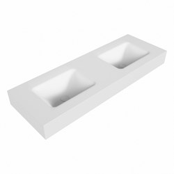 GRUNNE Talc Lavabo mural solid surface 120cm. Position lavabo Double rebord 12cm.