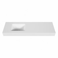 GRUNNE Talc Lavabo mural solid surface 130cm. Position lavabo Centrée rebord 12cm.-2