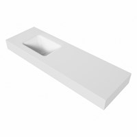 GRUNNE Talc Lavabo mural solid surface 130cm. Position lavabo Centrée rebord 12cm.-3