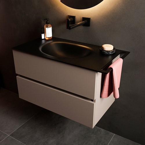 EASY Porte-serviettes horizontal encastré 40cm pour lavabo encastré. Position latérale droite.-2