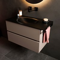 EASY Porte-serviettes vertical encastré 40cm pour lavabo encastré. Position avant droite.-2