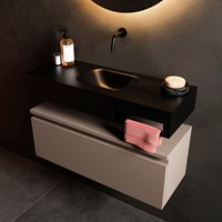 EASY Built-in vertical towel holder 40cm for wall-mounted basin. Position front Right.-2