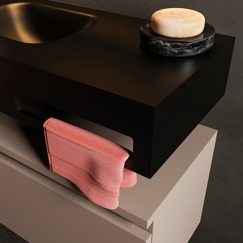 EASY Built-in vertical towel holder 40cm for wall-mounted basin. Position front Right.-3
