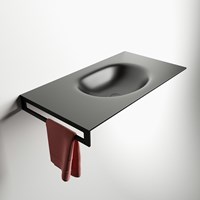 EASY Porta salviette verticale integrato 40cm  per lavabo incassato. Posizione frontale sinistra.