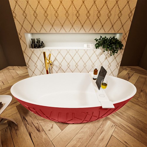 HOLM vrijstaand bad 180x85cm kleur Fire / Talc