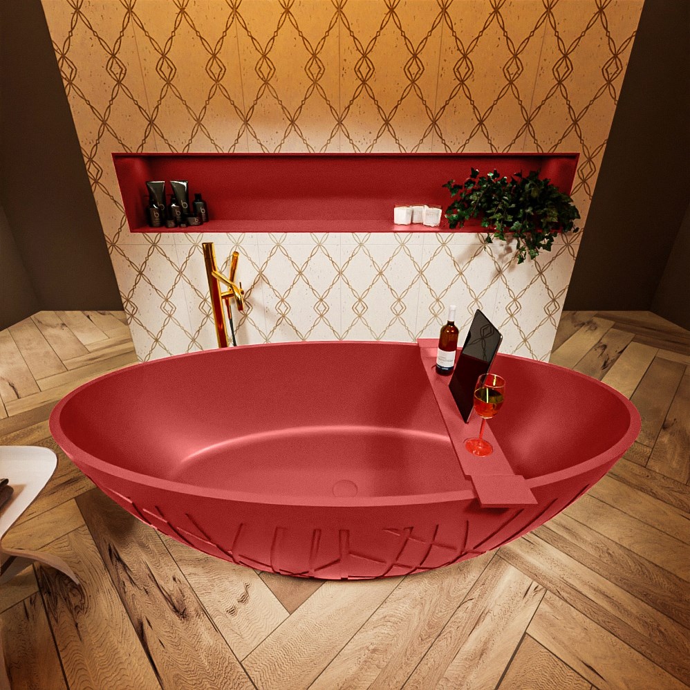 Holm Vrijstaand Bad 180x85cm Kleur Fire Fire