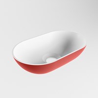 POOLE Lavabo d'appoggio solid surface 30cm colore Fire / Talc.-2