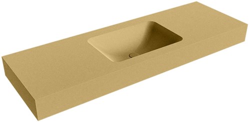 LEAF Oro vrijhangende wastafel 140cm. Positie wasbak Midden rand 12cm. 