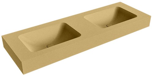 LEAF Oro vrijhangende wastafel 140cm. Positie wasbak Dubbel rand 12cm. 
