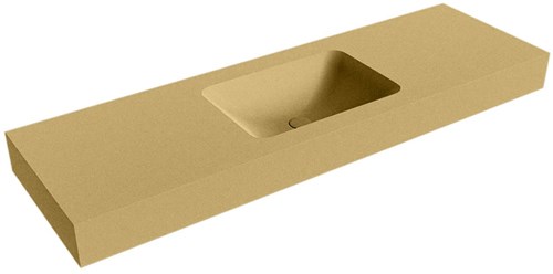 LEAF Oro vrijhangende wastafel 151cm. Positie wasbak Midden rand 12cm. 