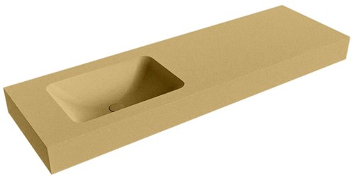 LEAF Oro vrijhangende wastafel 150cm. Positie wasbak Links rand 12cm. 