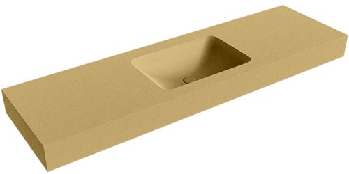LEAF Oro vrijhangende wastafel 161cm. Positie wasbak Midden rand 12cm. 