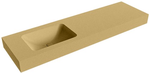LEAF Oro vrijhangende wastafel 160cm. Positie wasbak Links rand 12cm. 